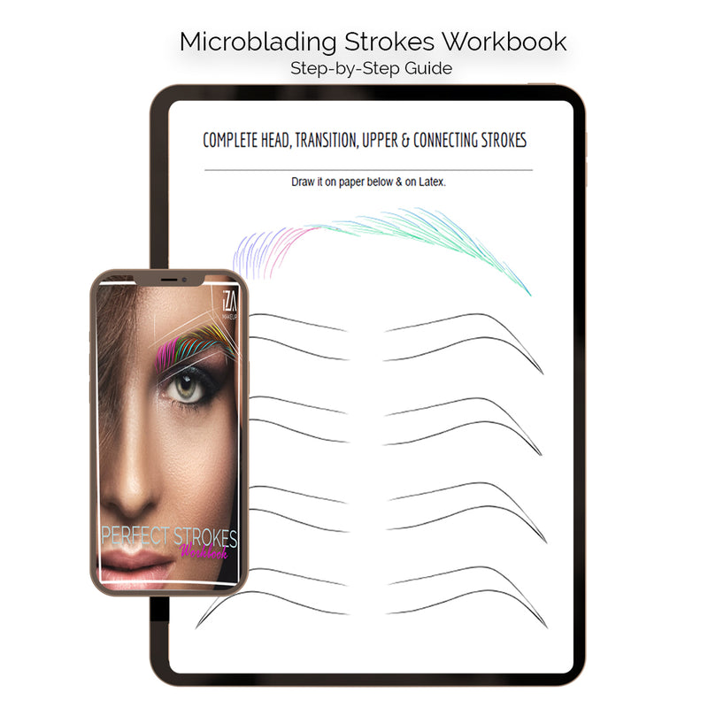 Iza Makeup © Perfect Microblading Pattern Stroke - Step-by-Step Workbook