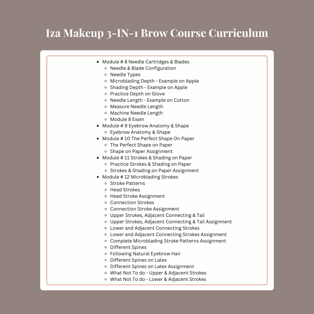 Iza Makeup © 3-IN-1 Eyebrow Course In-person Basic Training  | Deposit