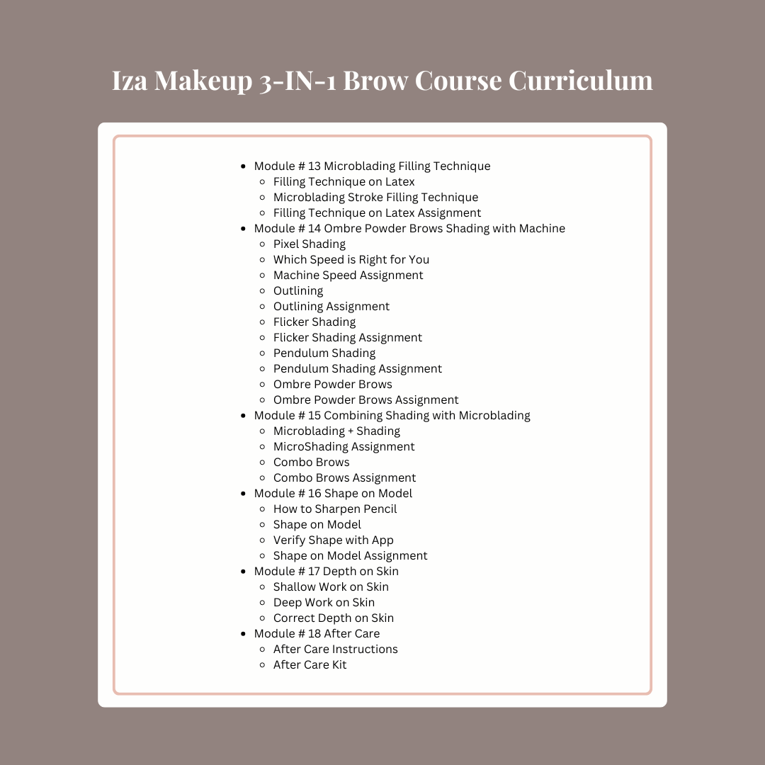 Iza Makeup © 3-IN-1 Eyebrow Course In-person Basic Training  | Deposit