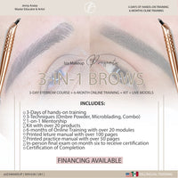 Iza Makeup ©  3-IN-1 Eyebrow Course In-person Training with Premium Training Kit |  Deposit
